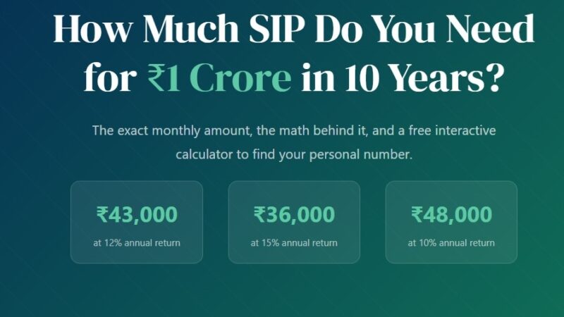 How Much SIP Do You Need for Rs.1 Crore in 10 Years?