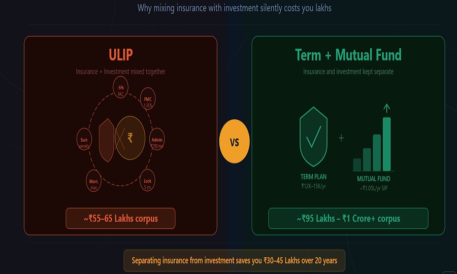 Term Insurance vs ULIP: Why Mixing Insurance With Investment Costs You Lakhs