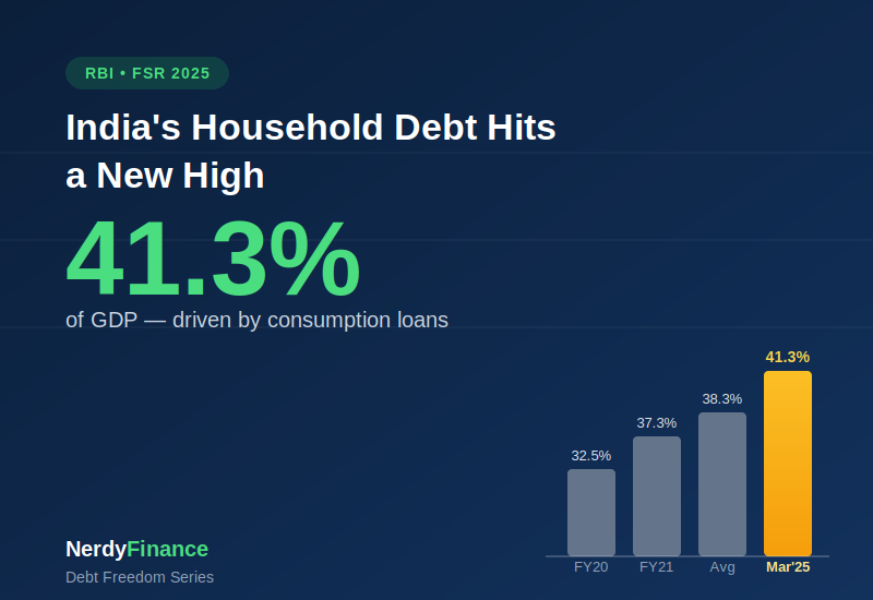 India’s Household Debt Just Hit 41.3% of GDP — And It’s Not the Kind of Debt That Builds Wealth